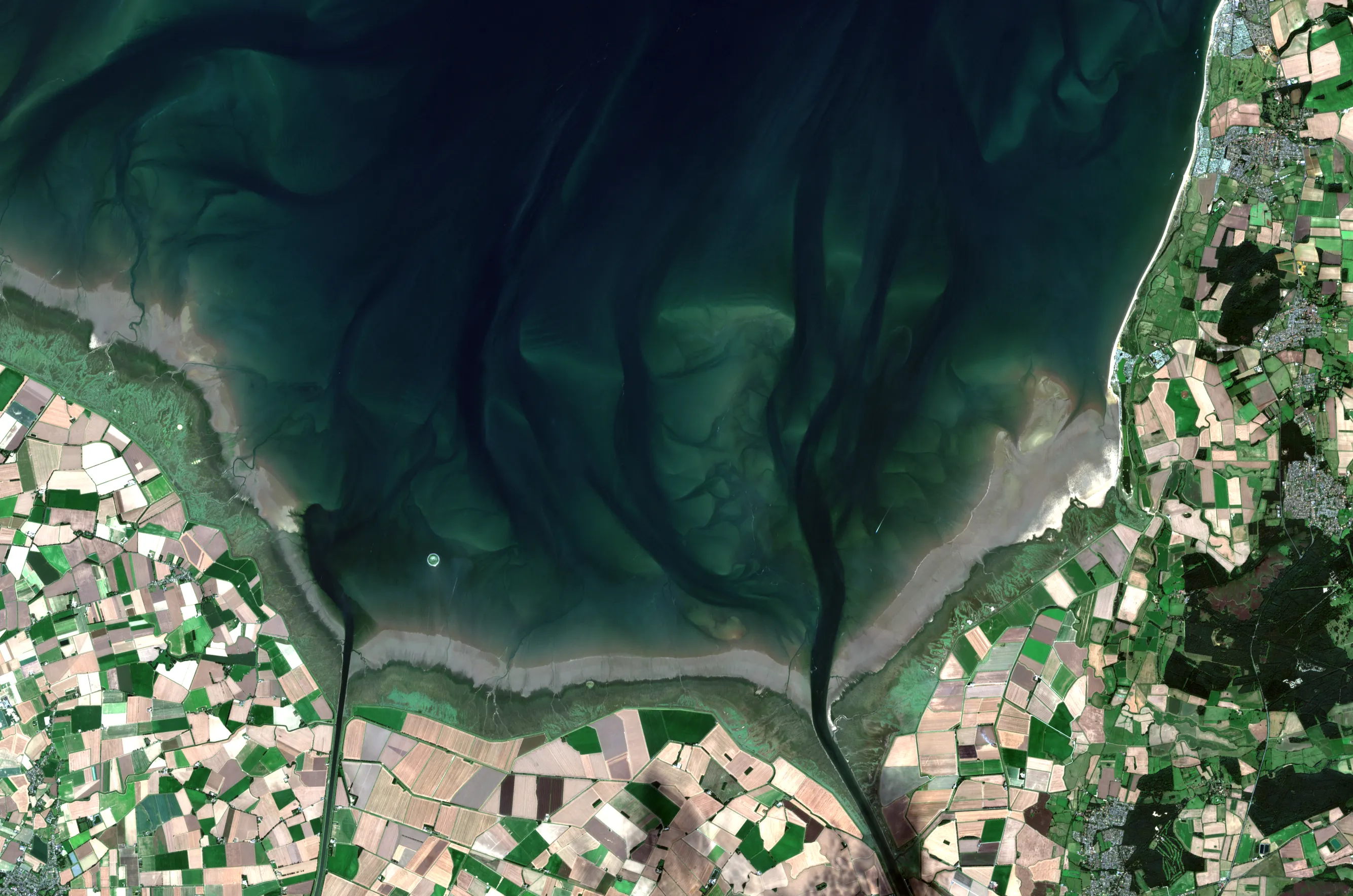 Satellite image from River Welland in The Wash, England