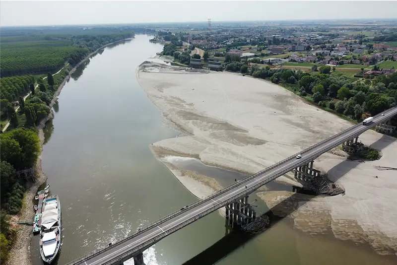 The Po River during a drought