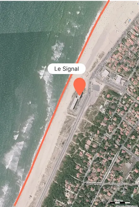 Aerial photo of Signal Hotel coastline (2011-2015)